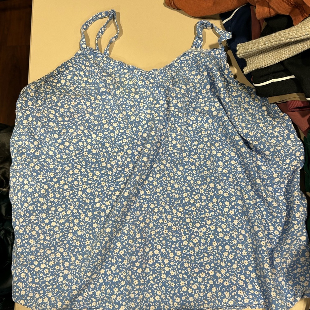 Old Navy Blue and White Floral Camisole